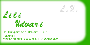 lili udvari business card